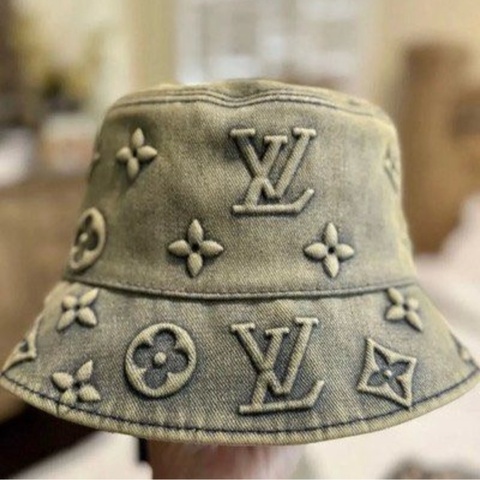LV 浮雕水洗牛仔漁夫帽