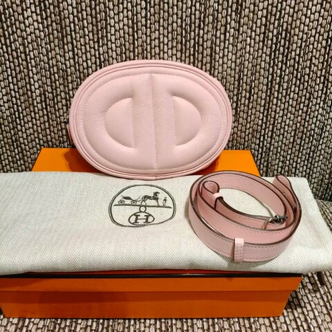 hermes 愛馬仕豬鼻子腰包粉色