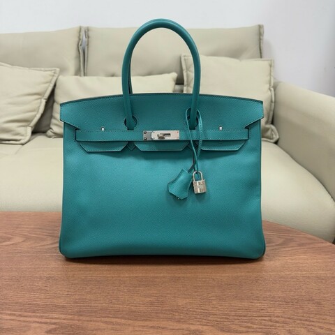 Hermes birkin35 維羅納綠銀扣 框P刻 ep皮
