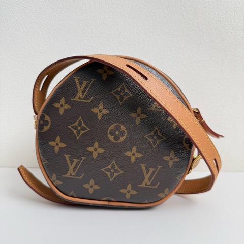 LV路易威登/Louis Vuitton BOITE CHAPEAU 棕色塗層帆布 老花圓餅包斜挎包 可調節肩帶 2019年