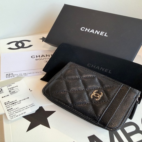 Chanel✨AP1650 新款荔枝拉鍊卡包零錢包