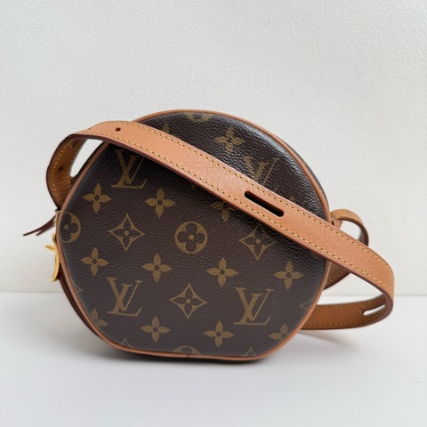 LV路易威登/Louis Vuitton BOITE CHAPEAU 棕色塗層帆布 老花圓餅包斜挎包 可調節肩帶 2020年
