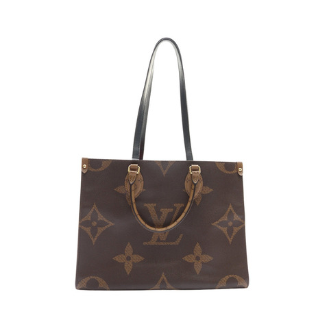 LOUIS VUITTON LV 路易威登 OnTheGo MM 兩用包 棕/紅色 原花帆布 M45321