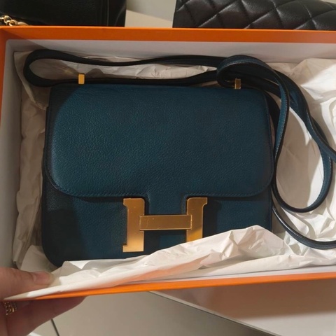 #全網最低💰 #閒置五金帶膜✨ 愛馬仕康康19盧梭綠金釦A刻
