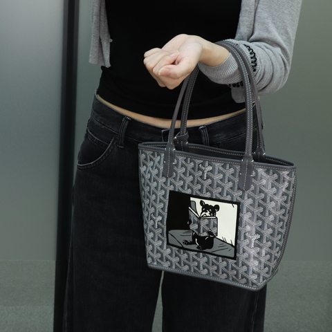 Goyard Anjou Mini Bag 托特包 灰 彩繪款 mini tote 托特包 手提包