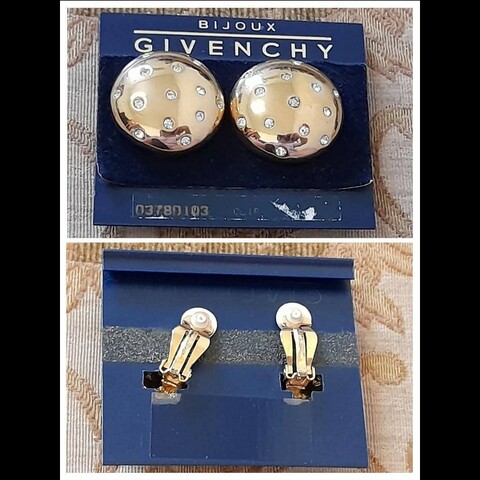 Givenchy 正版絕版 鍍金水鑽 高級感 微倉庫折舊 古董耳夾 請看商品敘述