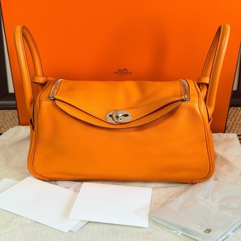 Hermes愛馬仕 lindy26 愛馬仕橙 Swift 皮 C刻