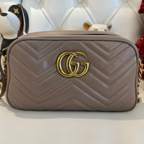 gucci馬夢相機包 粉膚色