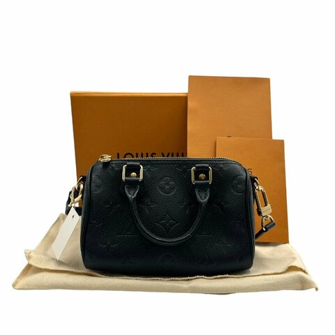 【美收精品】Louis Vuitton 黑色壓花小牛皮手提波士頓包  C-830【隔月月中將轉賣至日本 上架期限30天】