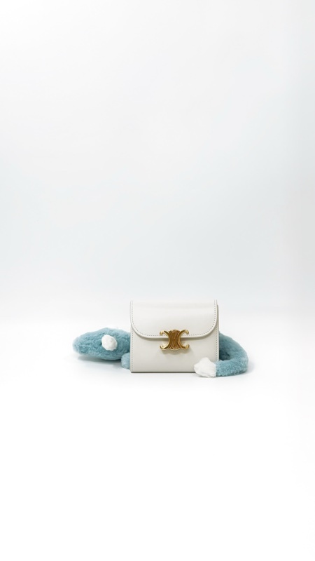CELINE 經典凱旋門短夾 白色 ✨ Wisher惟奢名品✨
