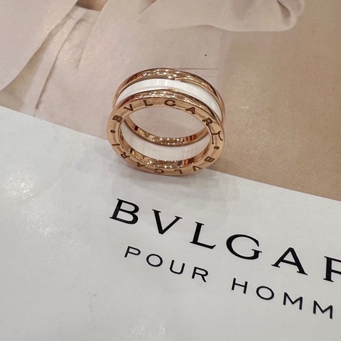 寶格麗Bvlgari B.Zero1系列   18k玫瑰金 白陶瓷 55碼