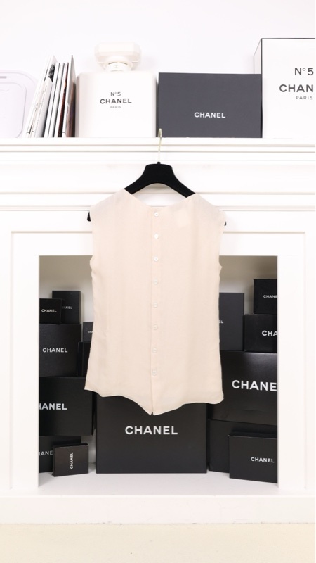Chanel 04年香槟色真丝背心上衣