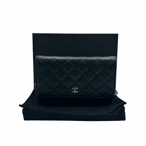 【美收精品】CHANEL 黑色粒紋小牛皮手拿包C-832【隔月月中將轉賣至日本 上架期限30天】