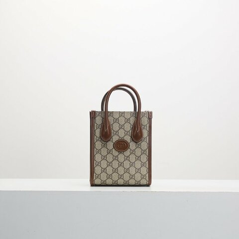 二手Gucci retro mini tote棕老花