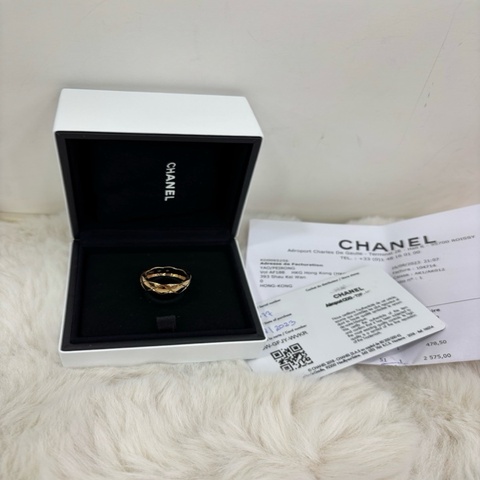 Chanel 香奈兒 coco crush 18K玫瑰金 寬版戒指 51碼 23年 有購證有卡