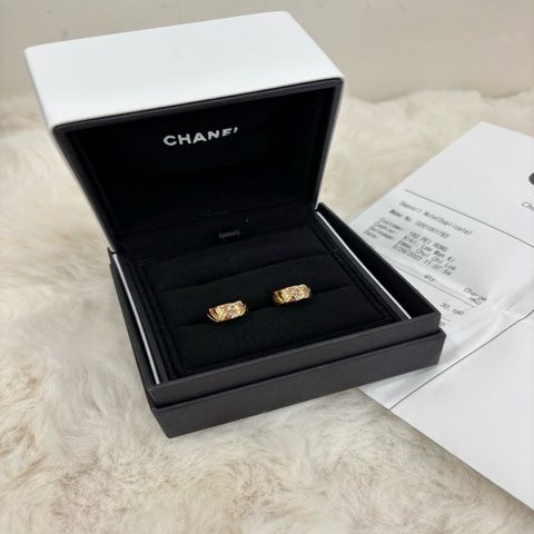 Chanel香奈兒coco crush米金色耳釘 玫瑰金耳釘 22年 有購證