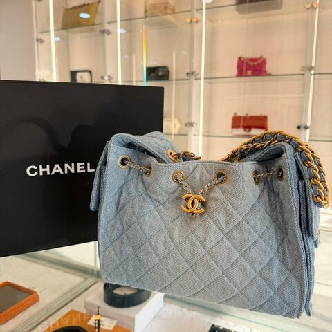 *SHIHNA名牌精品*CHANEL 25 Hobo Small 牛仔金釦肩背包
