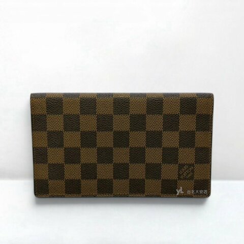 A13453-LV Brazza 棋盤格票卡鈔票對開薄型長夾