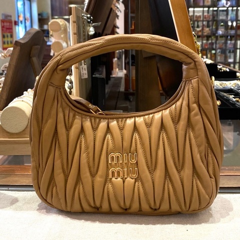 繆繆 Miu Miu miumiu 焦糖色 少肩帶 hobo 小號