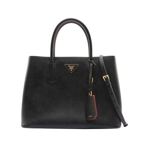 PRADA 普拉達 Double Saffiano 牛皮 兩用包 黑色 1BG887