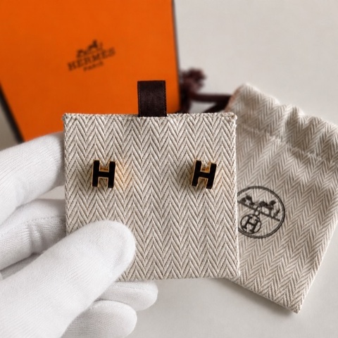 《限時降價❤️》Hermes 愛馬仕 Mini Pop H 黑色耳環 附盒
