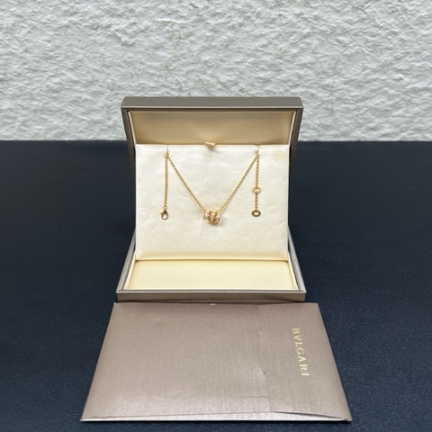 BVLGARI寶格麗Serpenti Viper滿鑽18K玫瑰金靈蛇項鍊