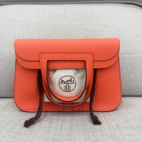 JK國際二手精品✨全新Hermes mini Halzan 橙色/橘色 最新G刻印 專櫃售價20幾萬