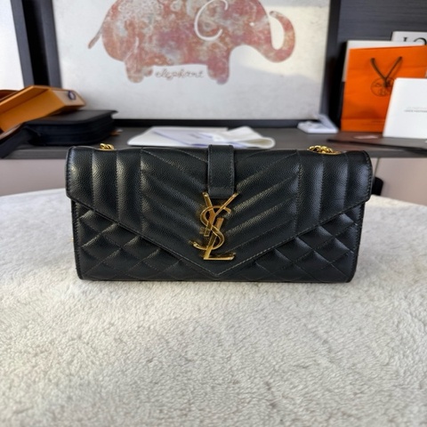 YSL 聖羅蘭黑金ENVELOPE小號單肩斜挎信封包