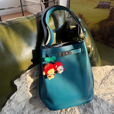 Hermes So Kelly22 孔雀藍內拼深藍 TC皮 愛馬仕