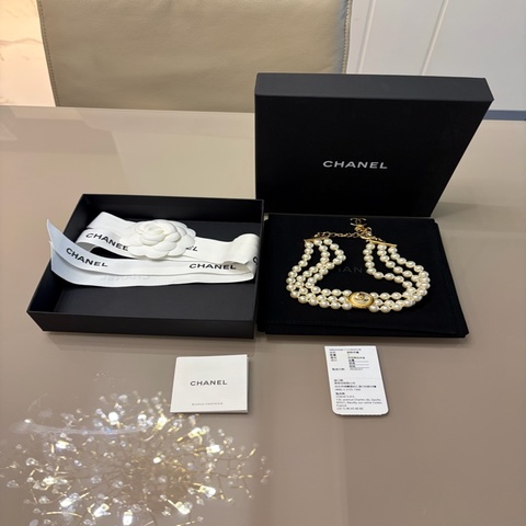 Chanel 三環珍珠頸鏈