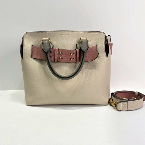 BURBERRY Small三拼色全皮革皮帶包