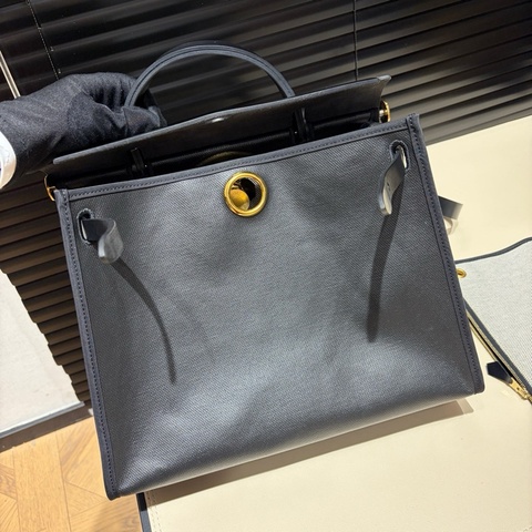 Hermes愛馬仕 herbag31手提包單肩包 黑金防水布材質