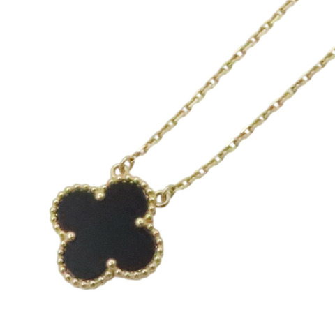 18K黃金 黑瑪瑙 Vintage Alhambra 項鍊【Van Cleef & Arpels 梵克雅寶】 VCARA45800