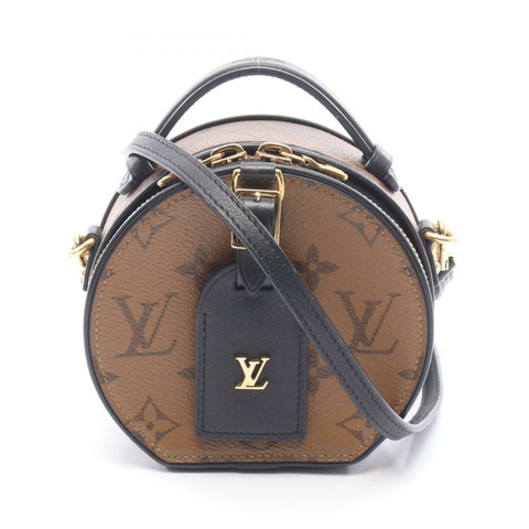 路易威登 Mini Bote Chapeau Monogram Reverse 2WAY 手提包 M68276 PVC塗層帆布皮革 棕色 黑色 二手