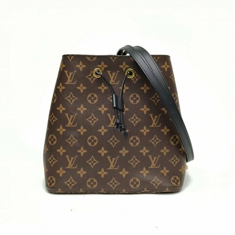 LOUIS VUITTON NÉONOÉ水桶包中號26黑色內裏老花PVC金扣肩背包