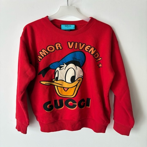 Gucci x Disney紅色唐老鴨長袖上衣 S