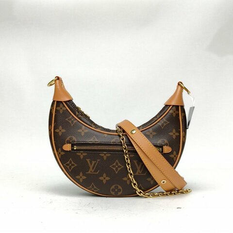 LOUIS VUITTON Loop豌豆包老花PVC金扣晶片肩背包