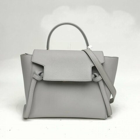 CELINE Belt鯰魚包Micro灰色牛皮革金扣肩背包