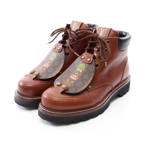 路易威登 (LOUIS VUITTON) NIGO Oberkampf 系列短靴 #6 1/2 棕色皮革 二手 男士 LV