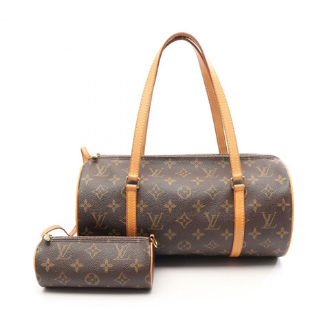 路易威登 Papillon 30 單肩手提包 M51385 Monogram 皮革 棕色 二手