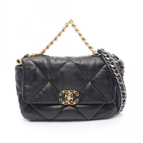 CHANEL 19 dix-neuf 馬特拉斯鏈條單肩斜背包 AS1160 皮革 黑色