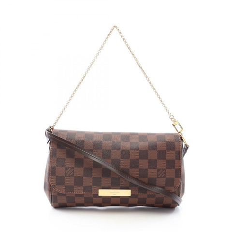 LOUIS VUITTON 最愛 MM 鏈條單肩斜背包 N41129 Damier Ebene