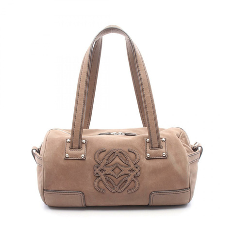 LOEWE Anagram 單肩背包，棕色皮革，二手女款