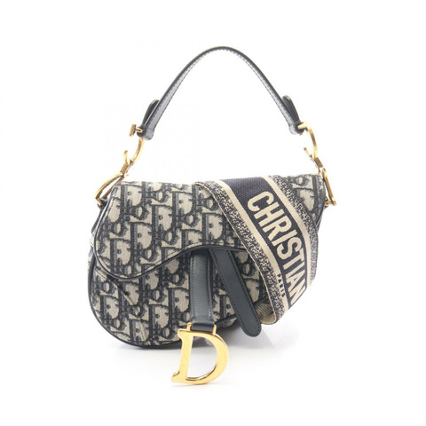 Christian Dior Saddle Mini Oblique Jacquard 肩背包，帆布皮革材質