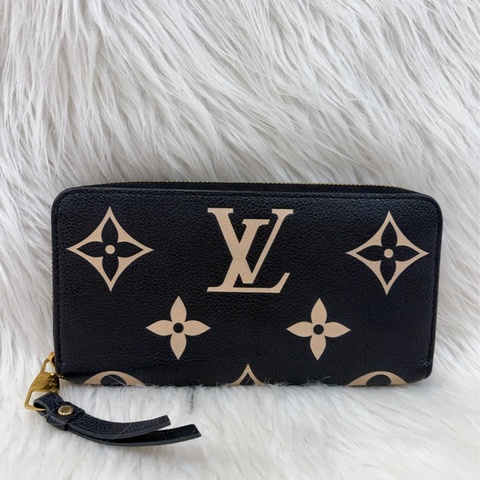 LV M80481 黑色 米白色 金釦 多卡  Monogram Empreinte柔軟粒面壓花牛皮 長夾