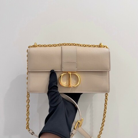 Dior迪奥 30 Montaigne East-West奶茶色/焦糖米色牛皮横版蒙田包 链条包 98新轻微使用痕迹