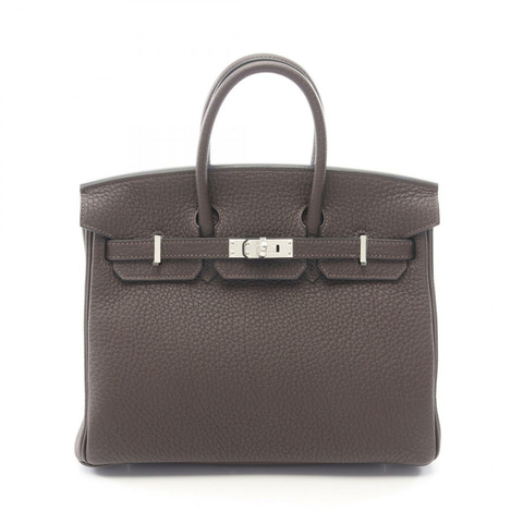 愛馬仕 Birkin 25 手提包，Togo 皮革，棕色 Ebene 銀扣，二手女款