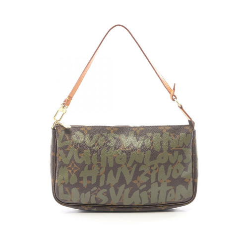 路易威登 Pochette 配件 手提包 小袋 M92191 Monogram Graffiti 卡其色