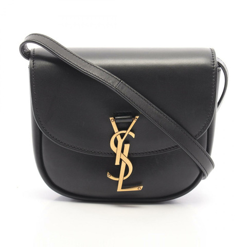 YVES SAINT LAURENT Kaia 小號單肩斜背包，黑色皮革，二手女款