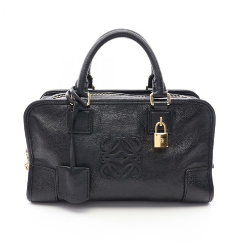 LOEWE Americana 28 手提包，黑色皮革，二手，女士，金色五金
